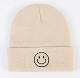 Smiley Embroidered warm and thick Beanies/ beanie hat / winter hat/ women beanie/ men beanies/ winter/beanie/smile/retro/tuque