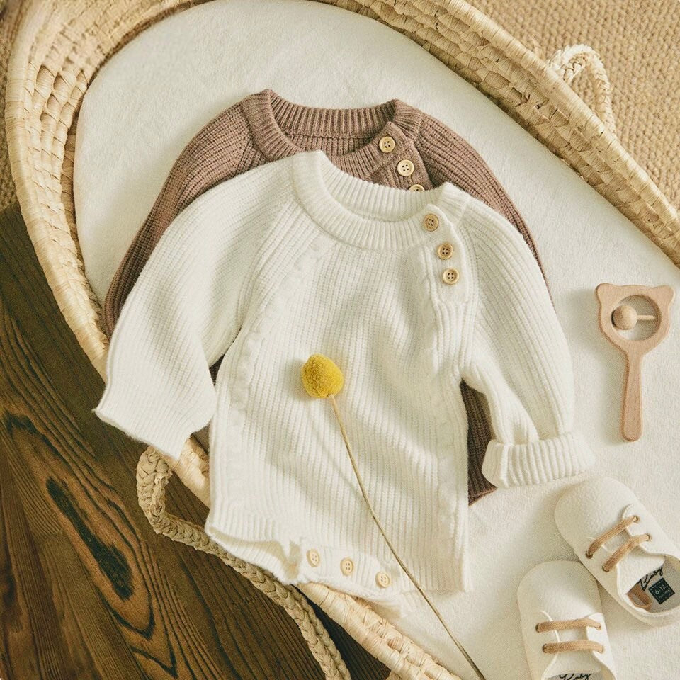 Baby Knit Sweatshirt ROMPER Bodysuit/baby girl/baby romper/baby sweatshirt/baby gift/baby shower/baby sweater/kids/infant/baby boy