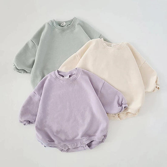 Cotton Sweatshirt Rompers - Hippo Boutique