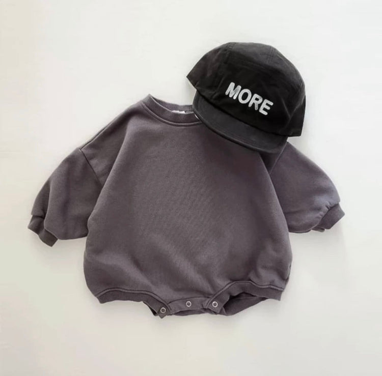 Cotton Sweatshirt Rompers - Hippo Boutique