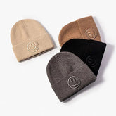 Cashmere Adult Smiley Beanie Winter hat/embroidered/smiley/tuque/hat/winter/gift/beanie/women/men