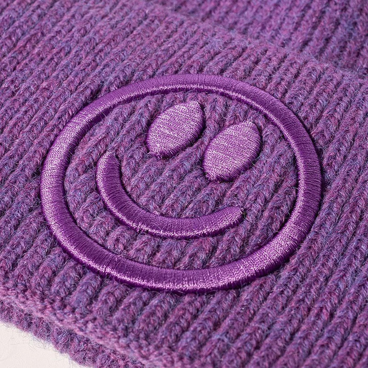 Cashmere Adult Smiley Beanie Winter hat/embroidered/smiley/tuque/hat/winter/gift/beanie/women/men