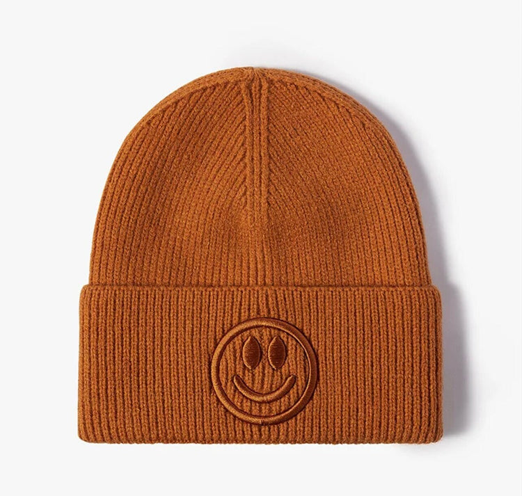 Cashmere Adult Smiley Beanie Winter hat/embroidered/smiley/tuque/hat/winter/gift/beanie/women/men
