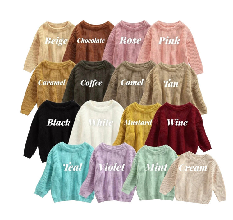 Oversized Cotton knit Baby and Toddler Sweatshirts/baby sweatshirt/baby gift/baby shower/baby clothes/knit sweater/kids/toddler/
