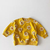 Retro Smiley Face Flowers Oversized Baby Sweatshirt / oversized sweatshirt / baby clothes / baby sweatshirt / flowers/retro/baby gift