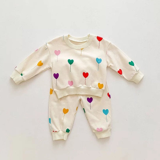 Heart Balloons 2 piece baby set - Hippo Boutique