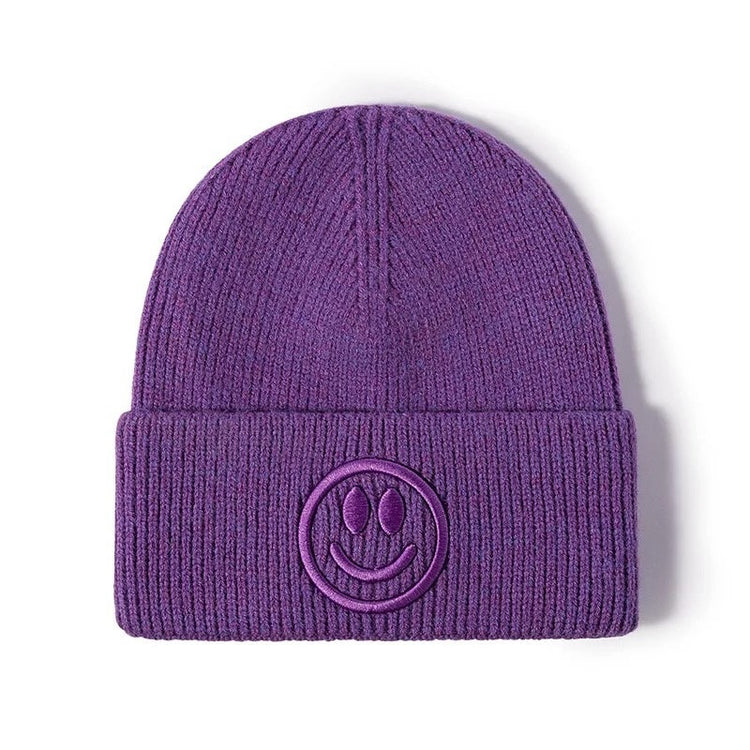 Cashmere Adult Smiley Beanie Winter hat/embroidered/smiley/tuque/hat/winter/gift/beanie/women/men
