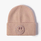 Cashmere Adult Smiley Beanie Winter hat/embroidered/smiley/tuque/hat/winter/gift/beanie/women/men