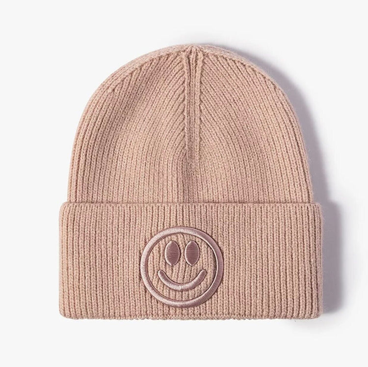 Cashmere Adult Smiley Beanie Winter hat/embroidered/smiley/tuque/hat/winter/gift/beanie/women/men