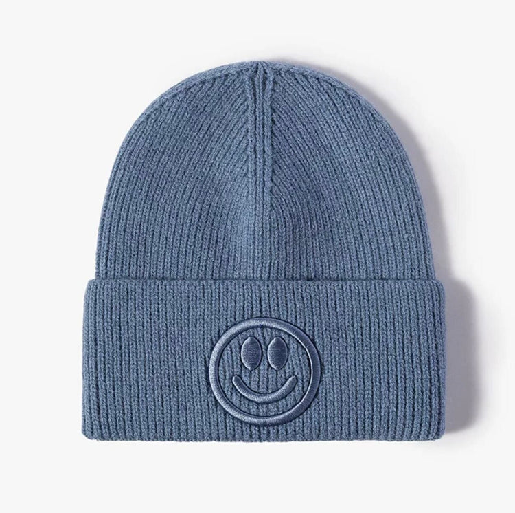 Cashmere Adult Smiley Beanie Winter hat/embroidered/smiley/tuque/hat/winter/gift/beanie/women/men