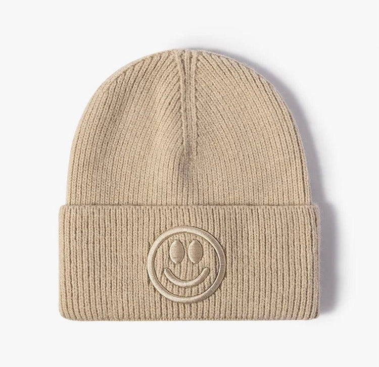Cashmere Adult Smiley Beanie Winter hat/embroidered/smiley/tuque/hat/winter/gift/beanie/women/men
