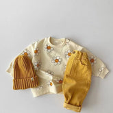 Retro Smiley Face Flowers Oversized Baby Sweatshirt / oversized sweatshirt / baby clothes / baby sweatshirt / flowers/retro/baby gift