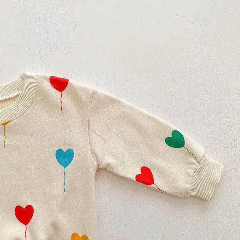Heart Balloons 2 piece baby set - Hippo Boutique