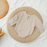 Waffle Knit Bear Baby Oversized Sweatshirt Romper Bodysuit/baby clothes/baby romper/baby sweatshirt/baby gift/baby shower/baby sweater/kids
