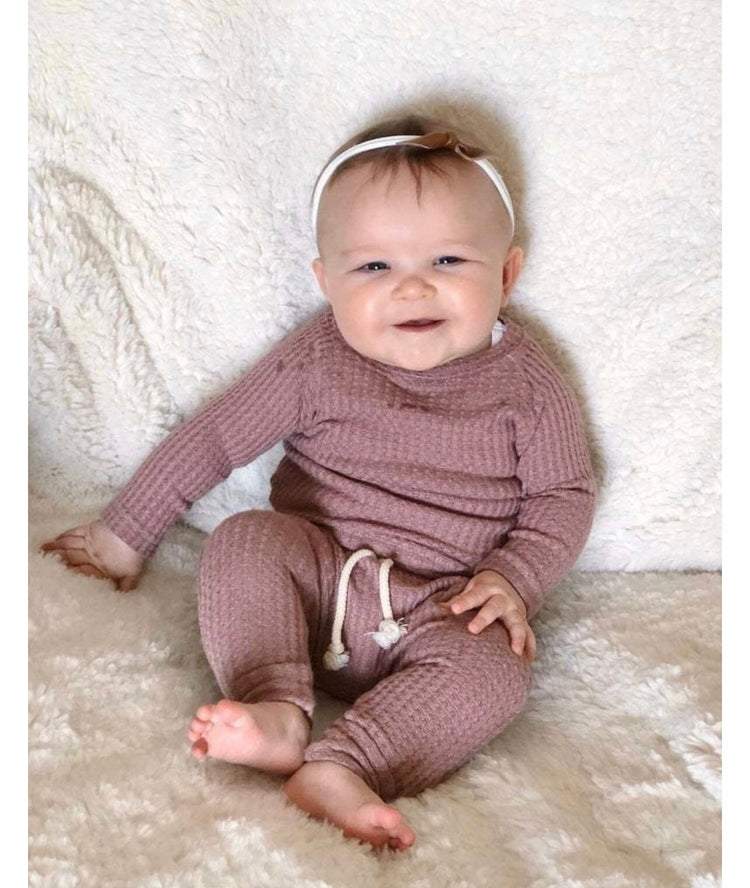 Cotton Waffle Knit Outfit - Hippo Boutique