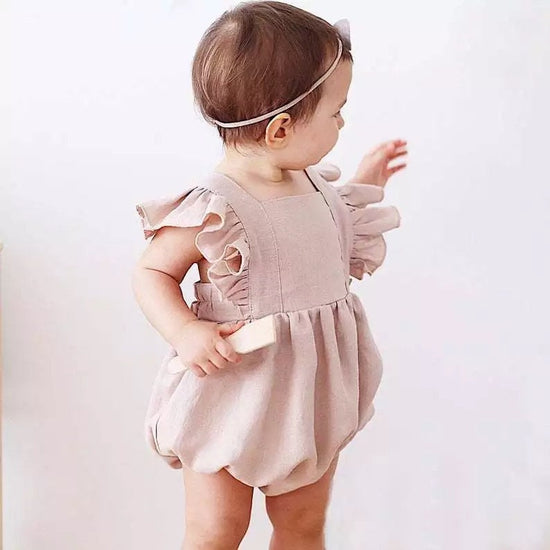 Ruffled Sleeve bubble Romper Dress - Hippo Boutique