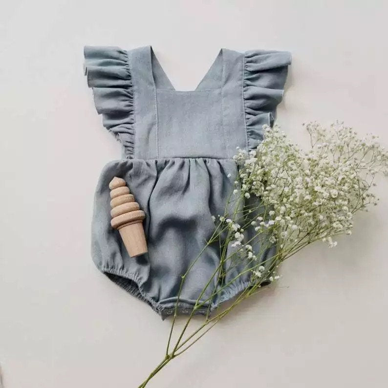 Ruffled Sleeve bubble Romper Dress - Hippo Boutique