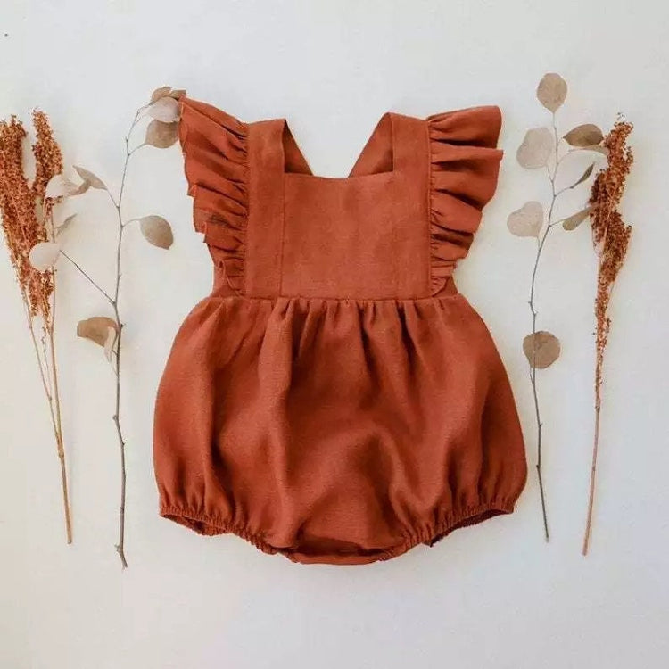 Ruffled Sleeve bubble Romper Dress - Hippo Boutique