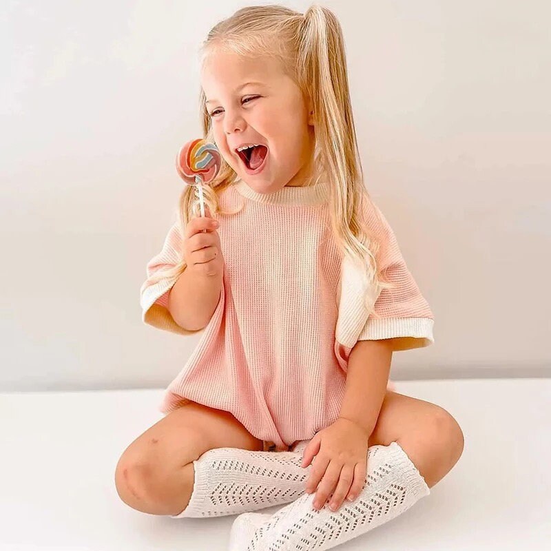 Ribbed T-Shirt Rompers - Hippo Boutique