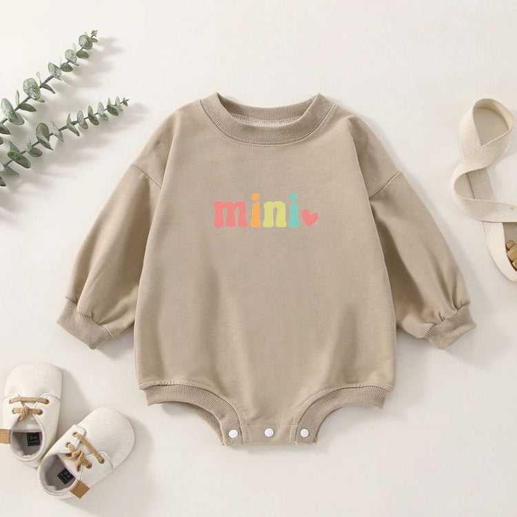 Baby girl mini Oversized Sweatshirt Romper/baby clothes/baby sweatshirt/bubble/baby sweater/baby gift/onesie/baby shower