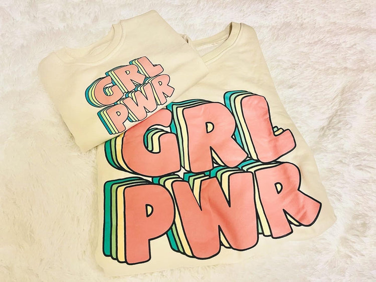 Girl Power Womens Sweatshirt - Hippo Boutique