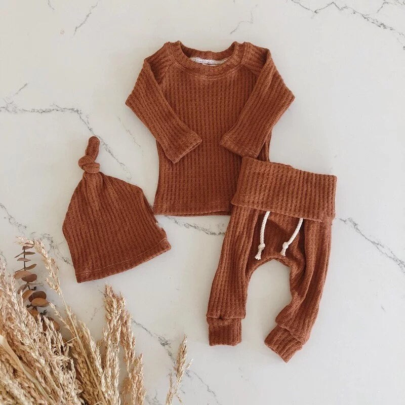 Cotton Waffle Knit Outfit - Hippo Boutique