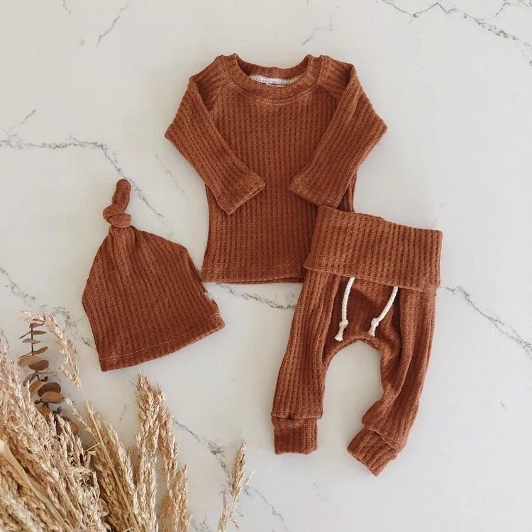 Cotton Waffle Knit Outfit - Hippo Boutique