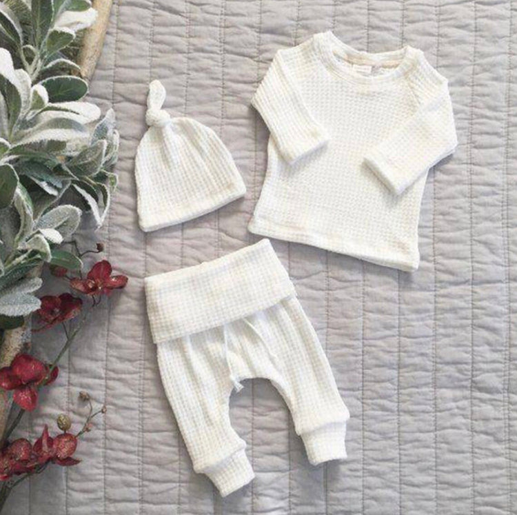 Cotton Waffle Knit Outfit - Hippo Boutique