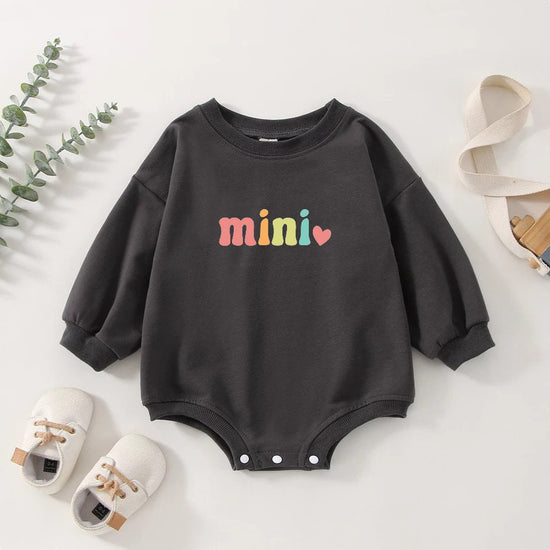 Baby girl mini Oversized Sweatshirt Romper/baby clothes/baby sweatshirt/bubble/baby sweater/baby gift/onesie/baby shower