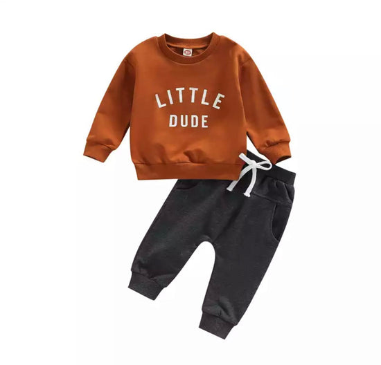 Little Dude Baby Boy Kids and Baby Sweatshirt and Pants 2 PC set - Hippo Boutique