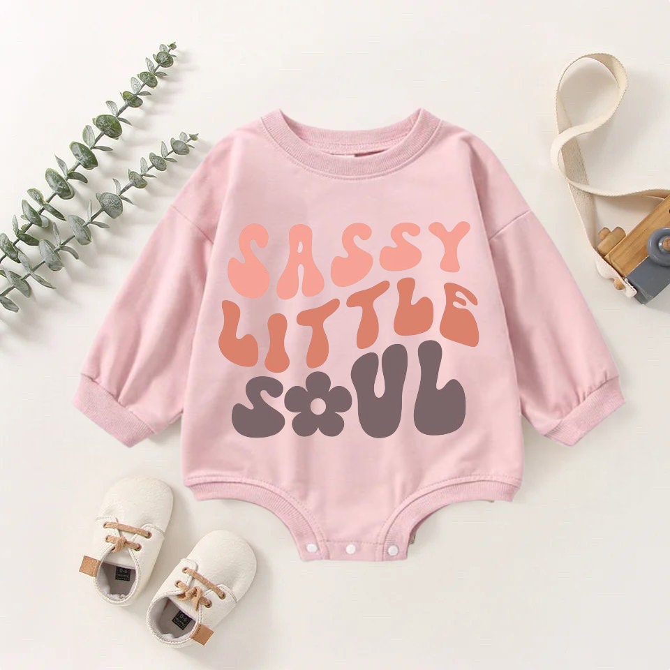 Sassy Little Soul Oversized Sweatshirt Romper/baby clothes/baby sweatshirt/bubble/baby sweater/baby gift/onesie/baby shower/retro