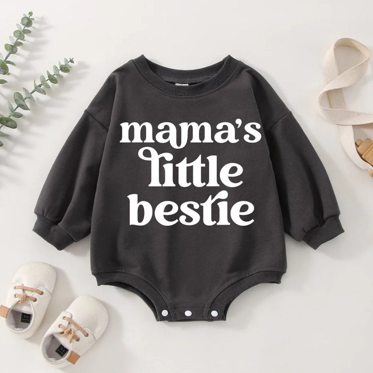 Baby Mamas Bestie Oversized Sweatshirt Romper/baby clothes/baby sweatshirt/bubble/baby girl boy/baby gift/onesie/baby shower/infant/newborn