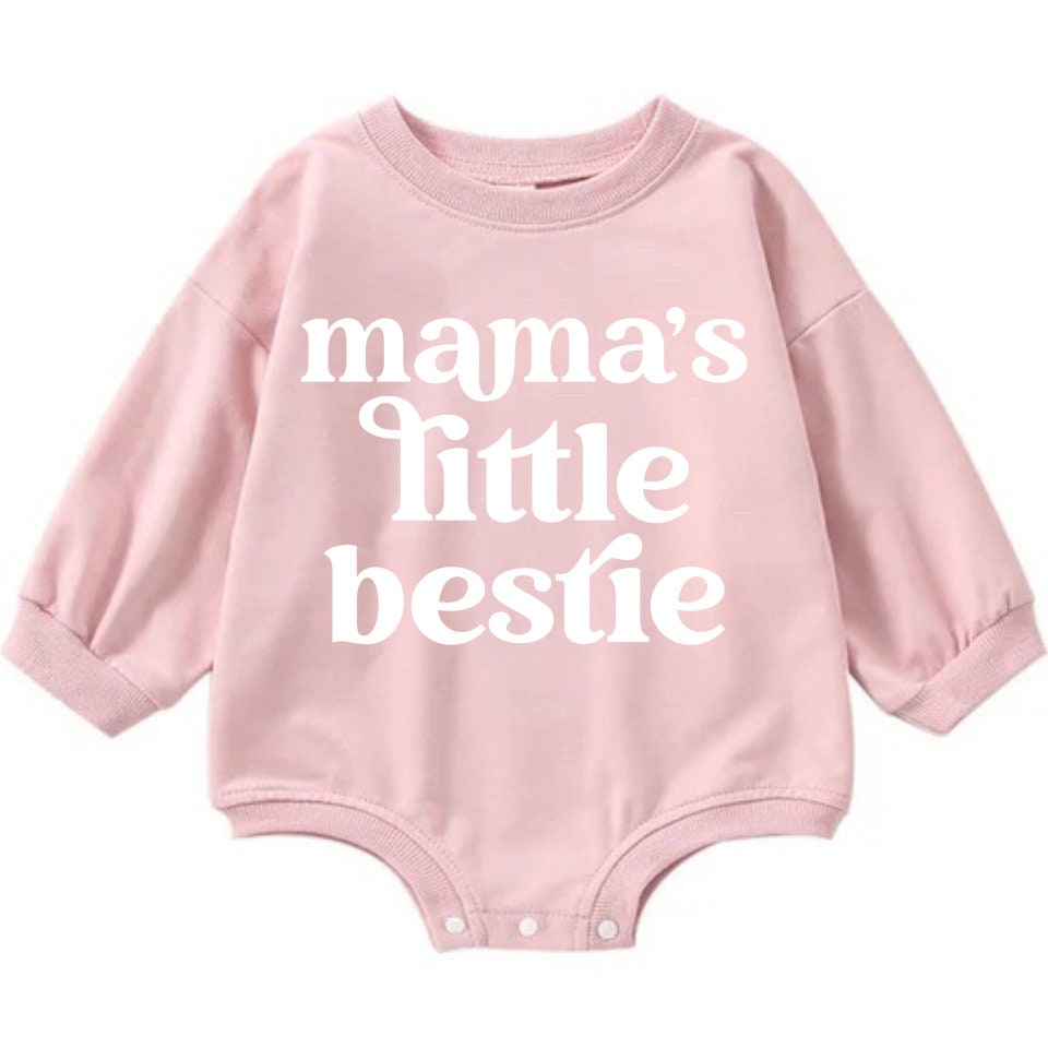 Baby Mamas Bestie Oversized Sweatshirt Romper/baby clothes/baby sweatshirt/bubble/baby girl boy/baby gift/onesie/baby shower/infant/newborn