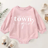 Small Town Girl Baby Oversized Sweatshirt Romper/baby clothes/baby sweatshirt/bubble/baby sweater/baby gift/onesie/baby shower