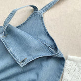 Baby And toddler sleeveless denim bubble romper bodysuit, infant, onesie, beach outfit, summer, jean,