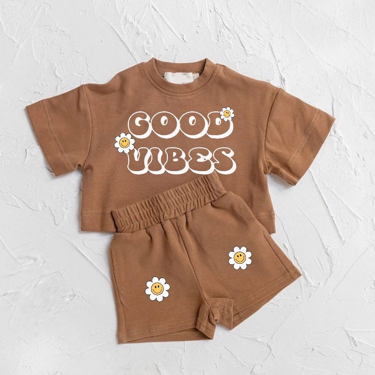 Good Vibes T-Shirt & Shorts Set - Hippo Boutique