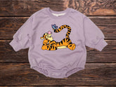 Baby and kids Tigger Soft Sweatshirt ROMPER bodysuit/baby clothes/sweatshirt/crewneck/newborn/baby girl/infant/bubble onesie/boy