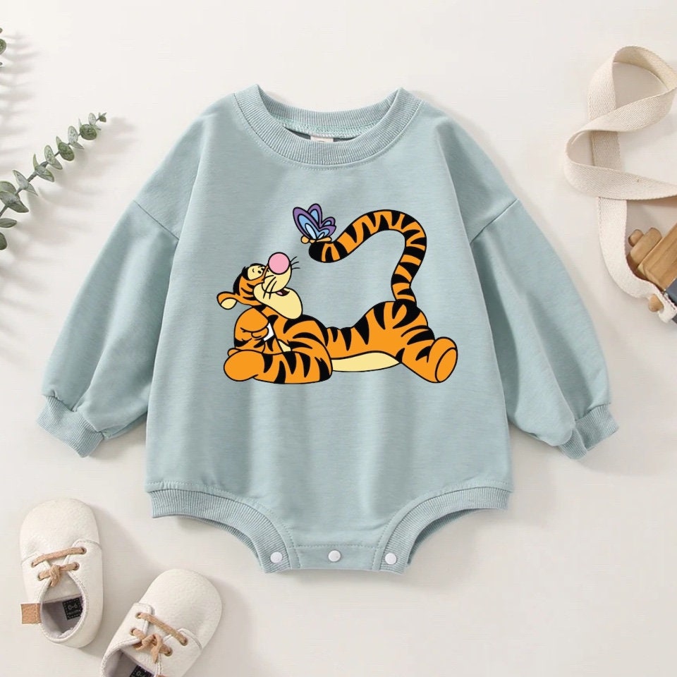 Tigger baby Sweatshirt Romper bodysuit / baby clothes / baby boy girl / infant / baby gift / onesie / fall / cartoon / newborn