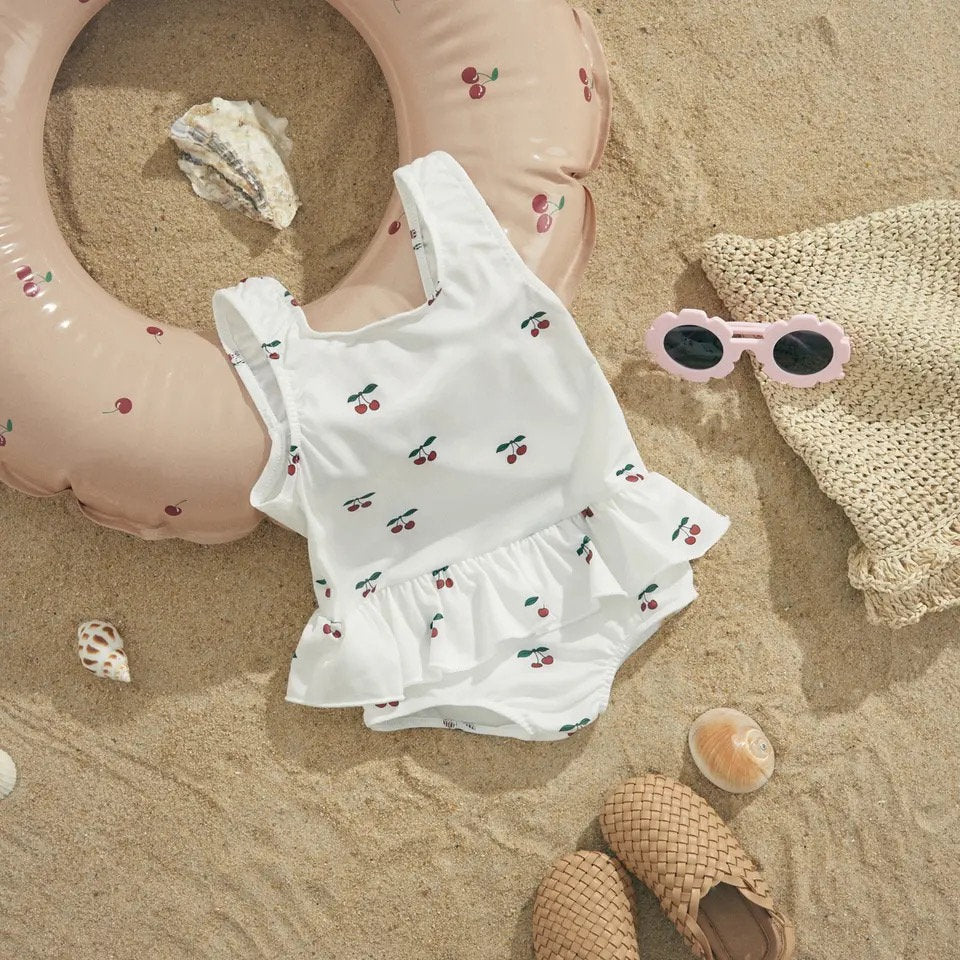 Baby Girls One-piece Swimsuit, Summer Children/Print Sleeveless Swimwear for Vacation infant swimwear, neutral, baby girl