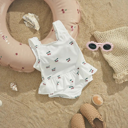 Baby Girls One-piece Swimsuit, Summer Children/Print Sleeveless Swimwear for Vacation infant swimwear, neutral, baby girl
