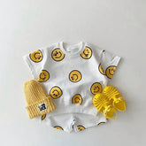 Baby and kids Summer smiley cotton Clothing set Toddler Clothes, outfit, shirt, shorts, summer, retro, shorts - Hippo Boutique