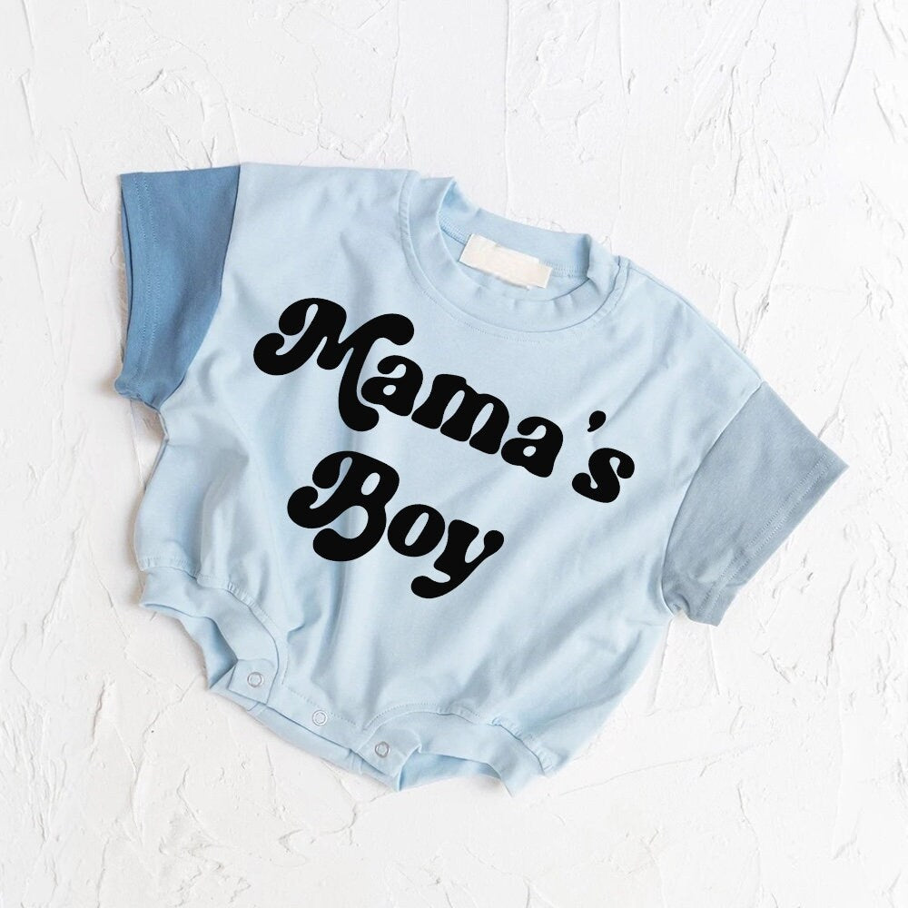 Newborn baby and kids Mama’a Boy SHORT sleeve ROMPER bodysuit, Crewneck, summer wear, cotton clothes SOFT onesie, infant, baby boy