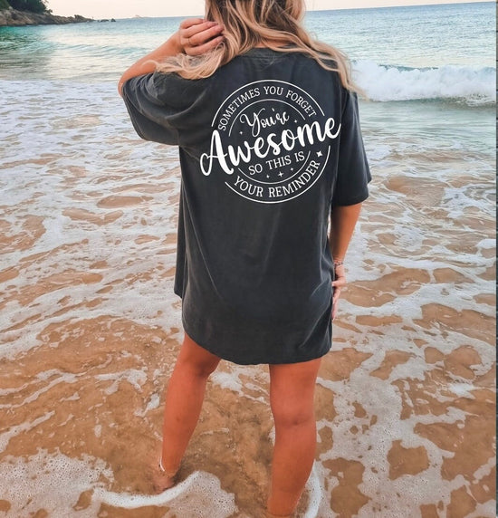 Motivational Back Stone Washed Oversized Tshirts - Hippo Boutique