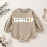 Retro Precious Oversized Sweatshirt Romper/baby clothes/newborn sweatshirt/bubble/sweater/baby gift/onesie/announcement/baby girl and boy