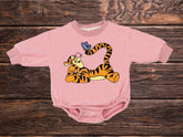 Baby and kids Tigger Soft Sweatshirt ROMPER bodysuit/baby clothes/sweatshirt/crewneck/newborn/baby girl/infant/bubble onesie/boy
