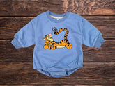 Baby and kids Tigger Soft Sweatshirt ROMPER bodysuit/baby clothes/sweatshirt/crewneck/newborn/baby girl/infant/bubble onesie/boy