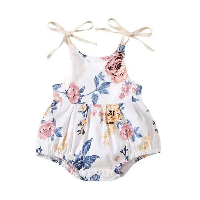 Floral Print Bubble Romper Dress - Hippo Boutique