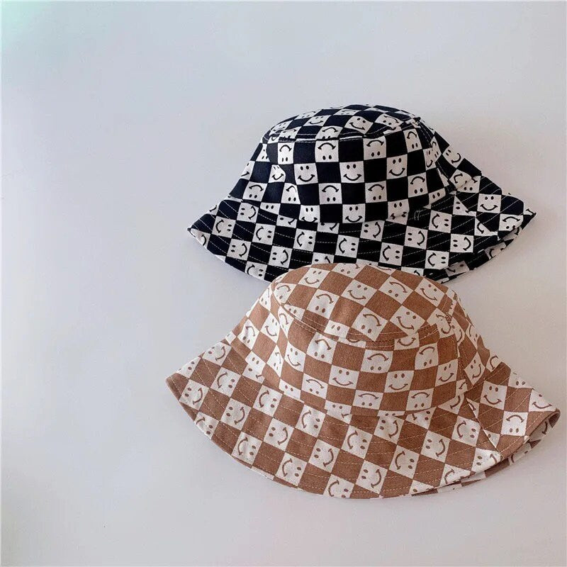 Checkered Smile Buckets Hats - Hippo Boutique