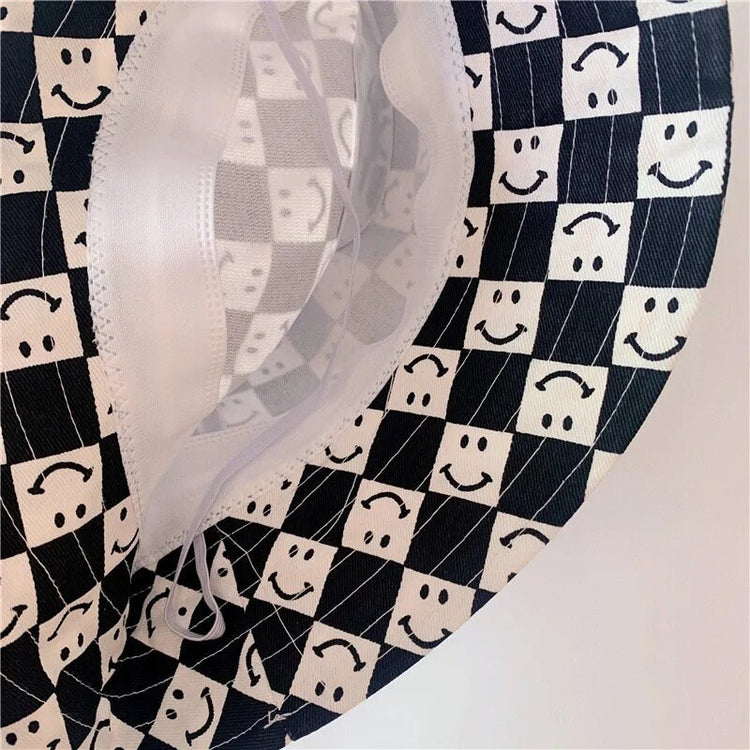 Checkered Smile Buckets Hats - Hippo Boutique