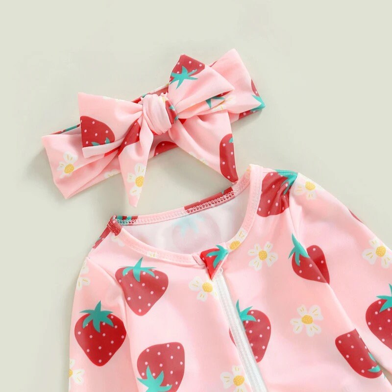 Strawberry Long Sleeve Rash Guards - Hippo Boutique